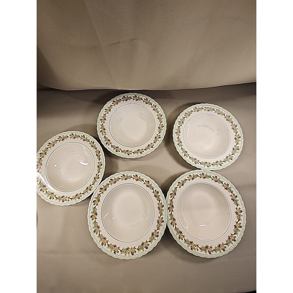 Vintage Myott Staffordshire England China 5 Soup Plates 8 Inches I